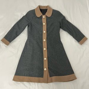 Jacket with Pearl Button Detailing: Grey